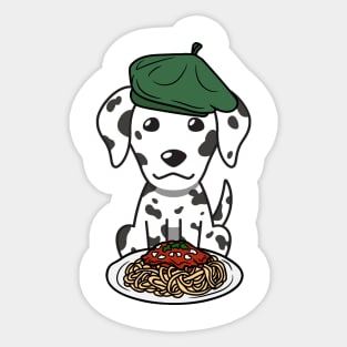 Dog eating Spaghetti - dalmatian Sticker